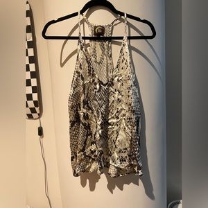 Planet Blue Blu Moon tank top - snakeskin print